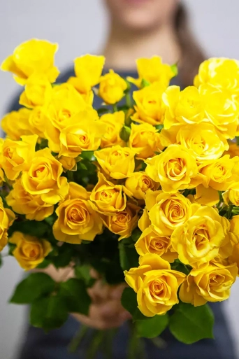 Спрей роза Yellow Babe (желтый), 1шт