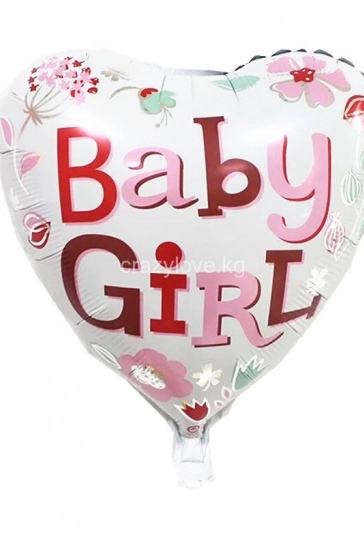 Фольгированное сердечко "Малышка / Baby Girl", 18"(*)