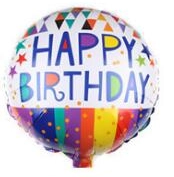 Фольгированный круг "Happy Birthday", 18"(*)