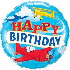 Круг Happy Birthday самолет (*)