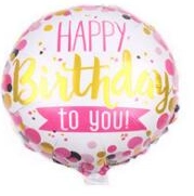 Фольгированный круг "Happy Birthday", 18"(*)