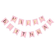Гирлянда Happy Birthday розовый