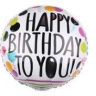 Фольгированный круг "Happy Birthday", 18"(*)