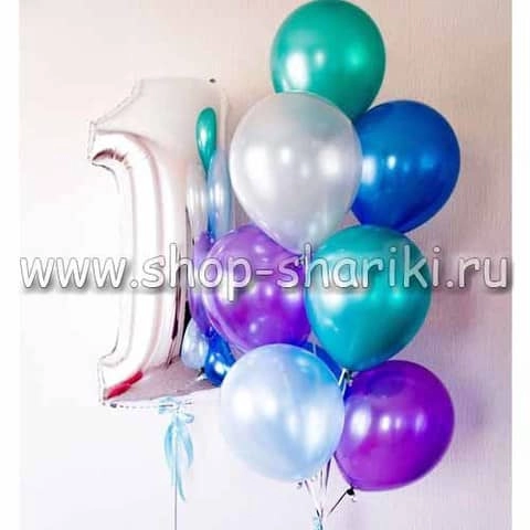 Облако из шаров "С Днём Рождения" (10)