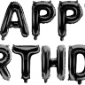Набор шаров-букв, Надпись Happy Birthday Черный 1шт