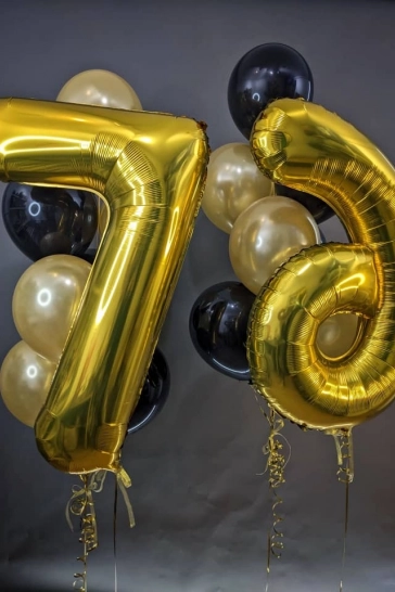 Облако из шаров "День рождения" 76лет!