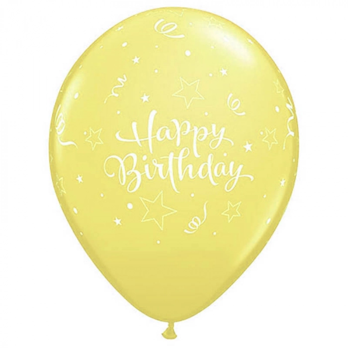 Шарик Happy BirthDay! жёлтый, 12" (30см)*