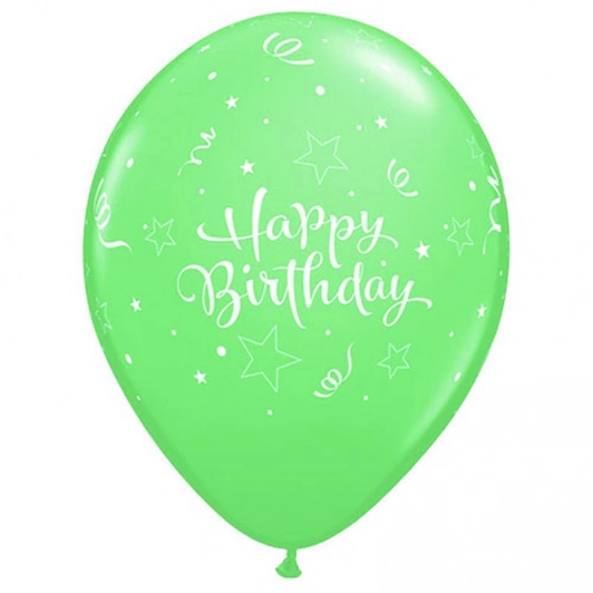 Шарик Happy BirthDay! зелёный, 12" (30см)*
