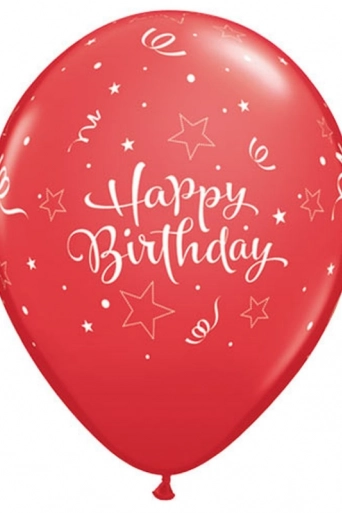 Шарик Happy BirthDay! красный, 12" (30см)*