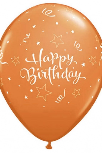 Шарик Happy BirthDay! оранжевый, 12" (30см)*