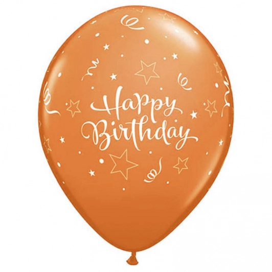 Шарик Happy BirthDay! оранжевый, 12" (30см)*