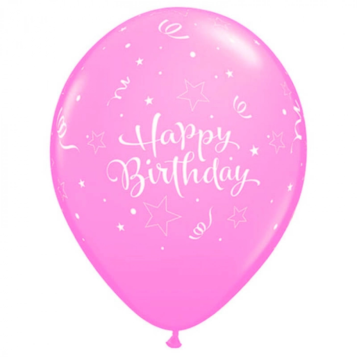 Шарик Happy BirthDay! розовый, 12" (30см)*