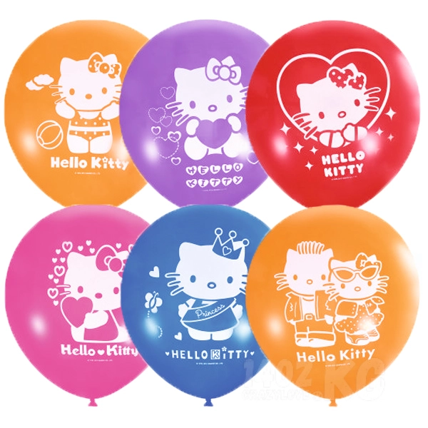 Гелиевый шар (12''/30 см) С Днем Рождения (Hello Kitty), mix*