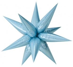 Шар (40''/102 см) Звезда, 3D Составная, Голубой, 1 шт. 