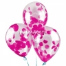 Шарик с конфетти (1,5см / фуксия PET) 12" 10дн