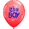 Шарик It`s a Boy! красный, 12" (30см)*
