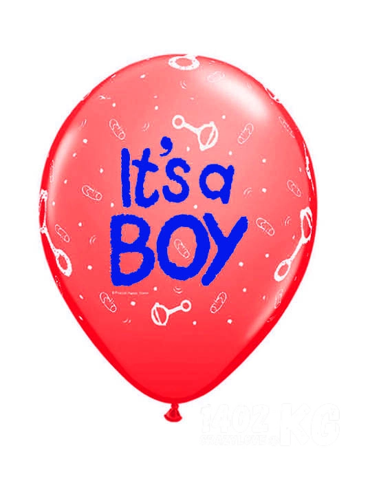 Шарик It`s a Boy! красный, 12" (30см)*