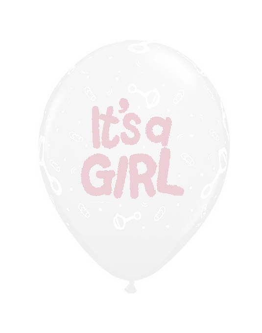 Шарик It`s a Girl! белый, 12" (30см)*