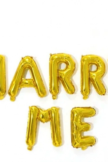 Набор шаров букв Marry Me 17" золото